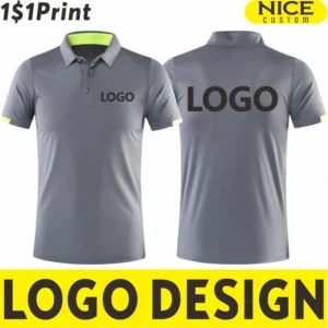 Quick-drying Sports Polo Shirt Custom Print Company Brand Logo Casual Short Sleeved Polo Embroidery Printing Personality Patter