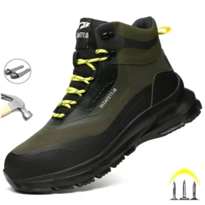 New Fashion Lightweight Work Boots Indestructible Safety Shoes Men Steel Cap Puncture-Proof Sneakers Male Footwear