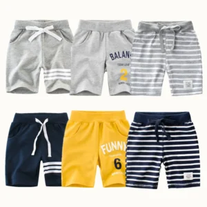 2024 Summer Children Shorts Pants for Boys 100% Cotton Letter Number Cartoon Sport Casual Pants for Baby Boys Girls