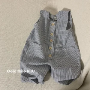 Kids Overalls Ankle Length Drawstring Loose Straight Striped Simple Fashionable Designable Comfortable Summer Kids Unisex