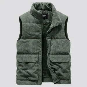 Men Stand Collar Army Thicken Waistcoats Clothing Mens Sleeveless Corduroy Vest Winter Male Classic Fleece Warm Vests Coats