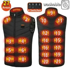 27 Areas Heated Vest Jacket Usb Men Winter Electrically Heated Thermal Waistcoat Heating Clothing New Ski Warm Sleeveless Jacket