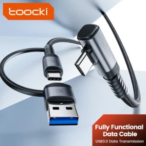Toocki 5m VR Link Elbow Cable 2 in 1 3A USB A+C to Type C PD Fast Charging USB3.0 5Gbps Data Transfer Wire For Phone Accessories
