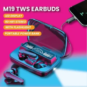 NEW M19 TWS Bluetooth Headphones 5.3 9D High Fidelity Wireless Headphones Touch IPX7 Waterproof Digital Display Headphones