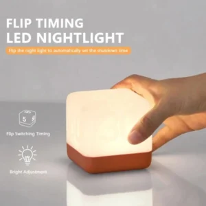 LED Flip Timer Night Lamp Cube Table Lamp Desktop Decoration USB Rechargeable Bedside Lamp Bedroom Decoration Creative Gifts