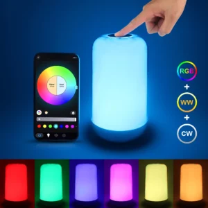 Bluetooth Smart Touch Bedside Table Lamp Dimmable RGB LED Night Light Rechargeable kids Desk Lamp Camping Room Atmosphere Decor