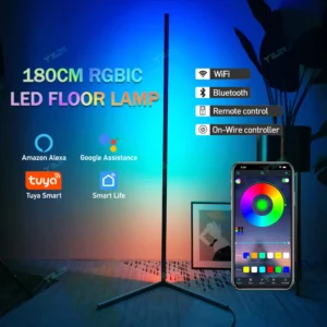 Heightening 180CM Smart Floor Night Light RGBIC Tuya Smart APP Remote Control Nordic Stand Floor Lamp Mood Light For Game Room