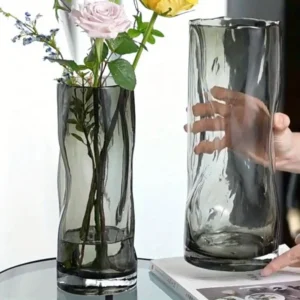 Glass Vase Decoration Living Room Flowers Roses Lily Vase Large Diameter Vase