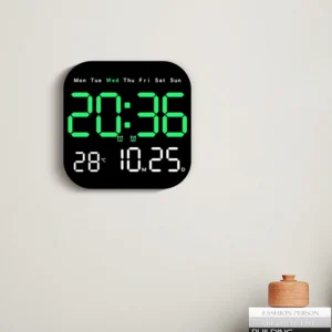 Digital Wall Clocks Temperature Date Week Dispaly Electronic Table Clock 12/24H Wall-mounted LED Alarm Clock Remote Control