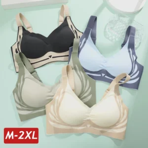 Women Seamless Bras Gather Wireless Push-up Brassiere Female Full Cup Soft Sleepwear Elastic Lift-up Bralette Plus Size M-2XL