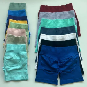 Seamless 4.5" Impact Shorts Low Ribbed Band Yoga Shorts Flex Scrunch Bum Workout Gym Shorts Booty High Stretch Running Shorts