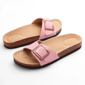 Evshine Cork Footbed Flat Slippers Fashion Flip Flops Women Outdoor Beach Shoes With Arch Support Women's Summer Clogs Sandals
