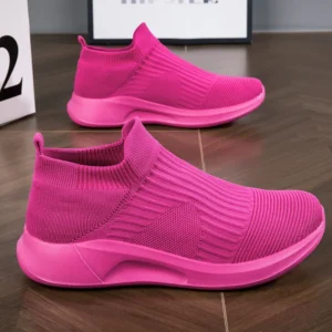 Hot Sale Pink Casual Sneakers Women Men Sock Running Shoes Breathable Women's Sports Sneaker Outdoor Tennis Men Slip-On Footwear