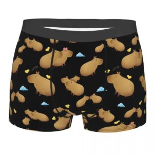 Capybara Men’s Boxer Briefs – Cute Chill Print Breathable Underwear Shorts
