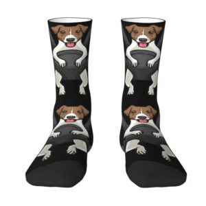 Jack Russell Terrier Crew Socks – Funny Dog Tattoo Novelty Socks for Men & Women