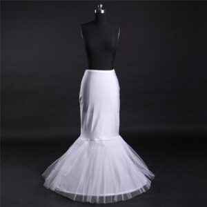 Wholesale Bridal Petticoat One Hoop Bone Elastic Waist Mermaid Wedding Dress Crinoline Underskirt