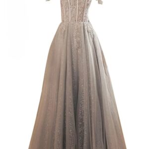 Customized Slim A-Line Evening Gown | Sequin Bandage Strapless Off-Shoulder Backless Floor-Length Party Dress