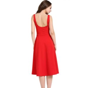 Women’s Red Summer Maxi Dress – One Piece Slim Fit Elegant Long Dress
