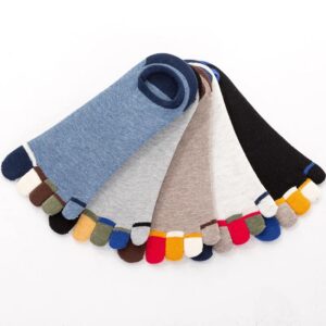 5 Pairs Men’s Five Toe Socks – Breathable Cotton Athletic Running & Casual Finger Socks